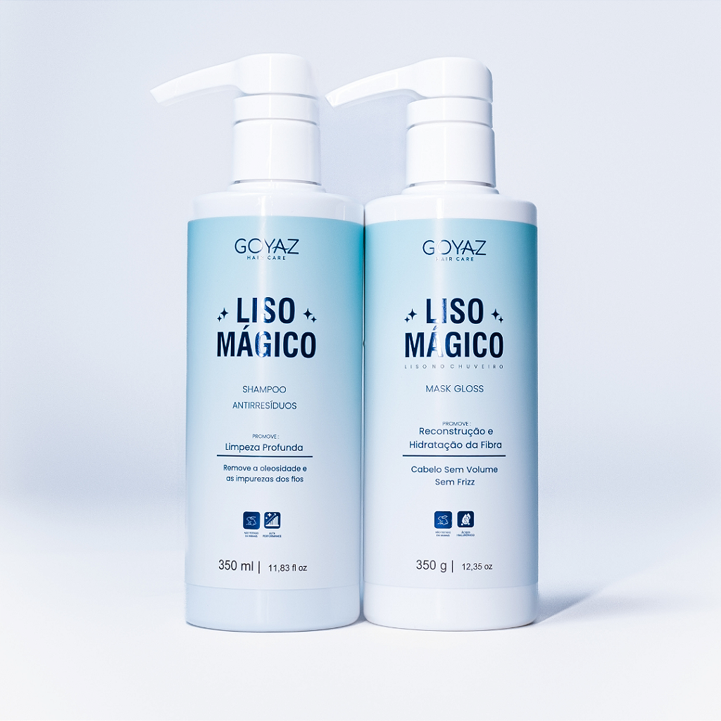 Kit Liso Mágico | Shampoo Antirresíduo + Mask Gloss Sem Formol