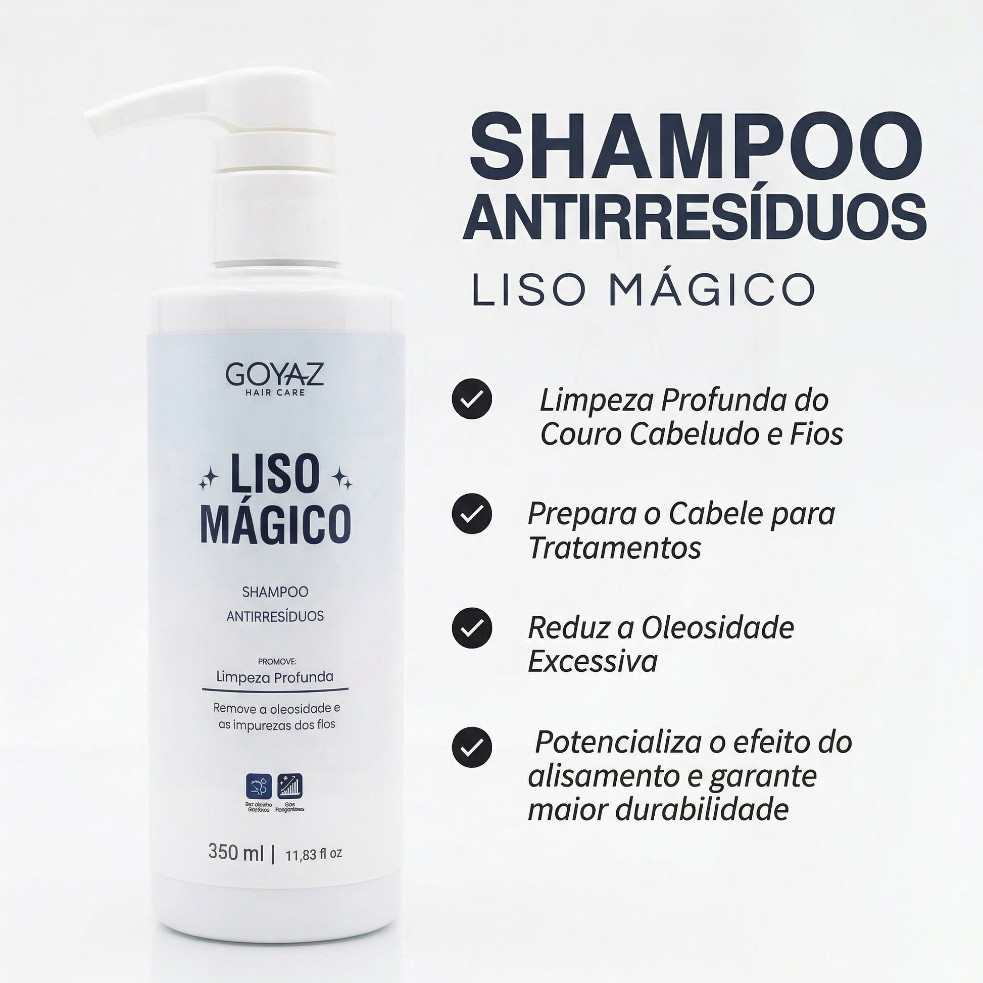 Shampoo Antirresíduos Goyaz Liso Mágico 350ml