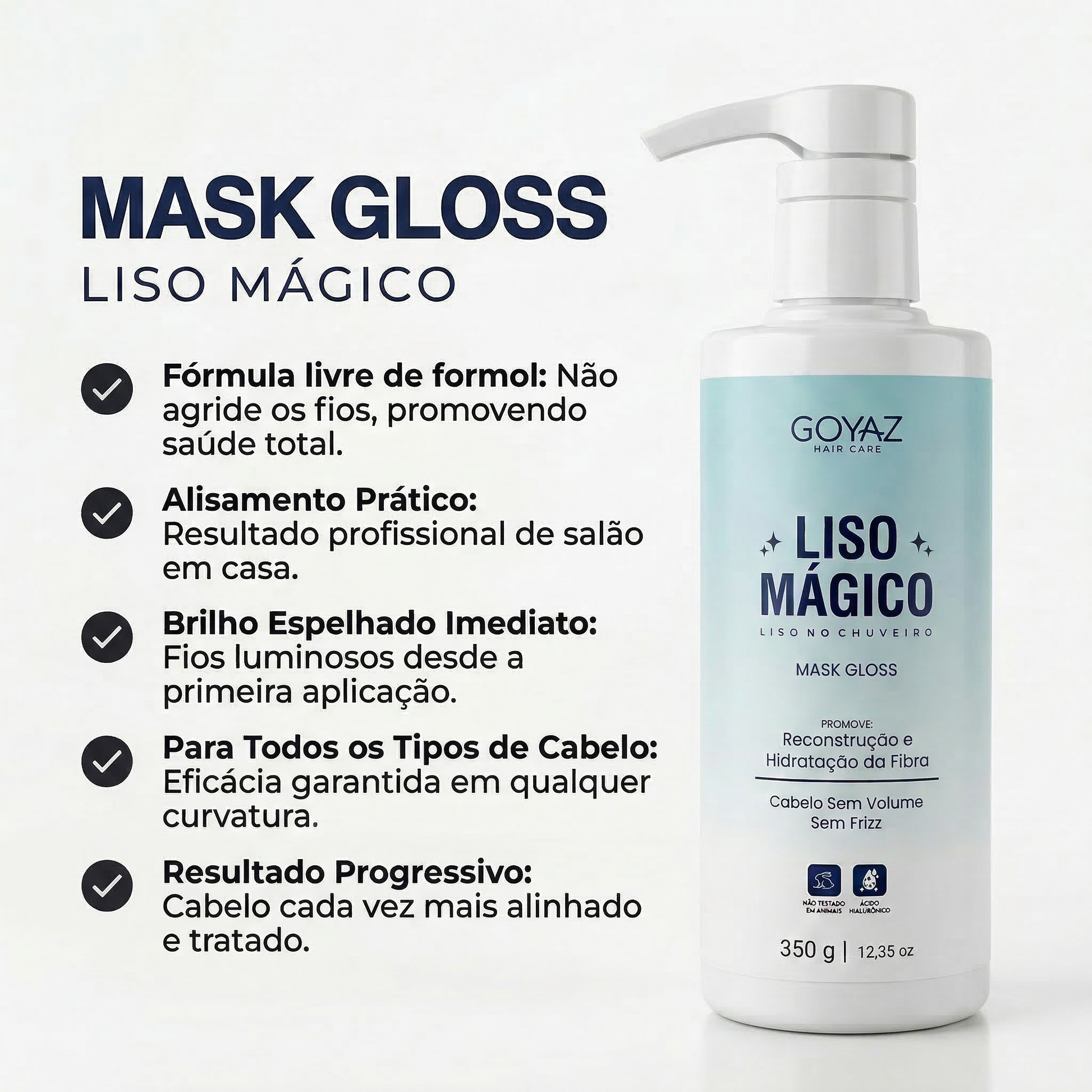 Máscara Gloss Goyaz Liso Mágico 350g